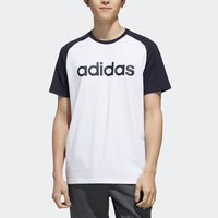 adidas NEO DW7918 男装运动短袖T恤 黑色/白色 XL