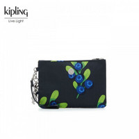 Kipling凯浦林官网正品女包布包 设计师款手拿包|ELLETTRONICO H L 藏蓝底蓝莓印花