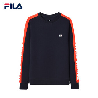 FILA 斐乐官方 男子卫衣 2019春季新款潮流时尚串标套头卫衣男服 RD宝蓝-NV 190/108A/XXXL