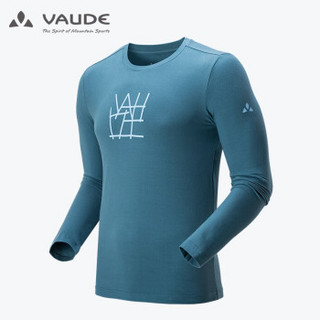 巍德（VAUDE）2019秋季男款图案舒适透气长袖T恤 灰蓝 L