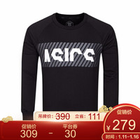 ASICS亚瑟士 2019秋冬男式圆领套头卫衣 2031A871-020 黑色 L