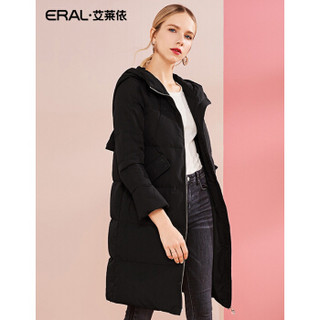 ERAL/艾莱依羽绒服女2018冬季新品韩版时尚加厚保暖外套 黑色 160/84A/M