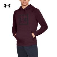 安德玛官方UA Rival Logo 男子运动连帽长袖卫衣 Under Armour-1329745 酒红色600 L