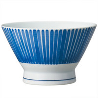 无印良品 MUJI 波佐见烧 饭碗 蓝条  十草纹 约直径12.5×高7.5cm