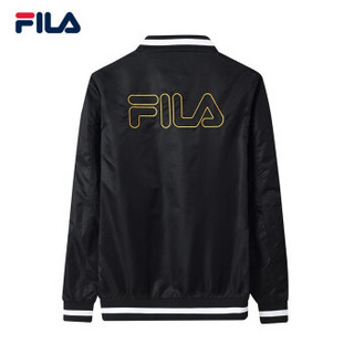 FILA 斐乐官方 男子外套 2019春季新款王源同款梭织棒球领 正黑色-BK 170/92A/M