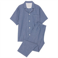 無印良品  無印良品 MUJI 68SB221 双层纱织 男士短袖睡衣