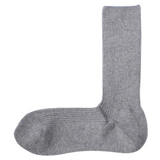 无印良品 MUJI 男式 合脚直角袜秘鲁棉混珠地网眼袜 深灰色 26-28cm