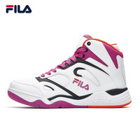 FILA 斐乐官方 女休闲篮球鞋Heritage-FHT系列 白色/曼巴紫 37.5