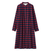 无印良品 無印良品 MUJI 孕妇 棉法兰绒 便于哺乳连衣裙 红色 M-L