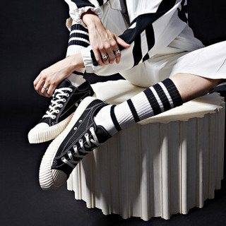 Kappa卡帕情侣男女串标帆布板鞋低帮休闲小白鞋新款K09Y5VS01 黑色-990 39