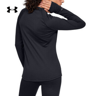 Under Armour 安德玛官方 UA女子 Base 3.0 圆领运动T恤-1343320 黑色001 XL