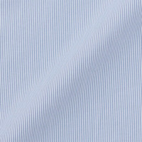 无印良品 MUJI 男式 新疆棉 水洗平纹 条纹衬衫 烟熏蓝色 M