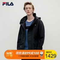 FILA 斐乐官方 黄景瑜同款 男子外套 2019秋季新品 运动休闲简约梭织连帽外套 传奇蓝-NV 175/96A/L