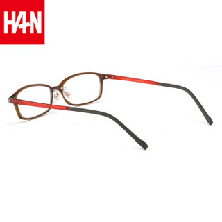 汉（HAN）老花镜至轻男女款 TR材质老花眼镜成品 HN33001 棕红色 400(建议75岁以上)