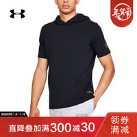 Under Armour 安德玛官方 UA男子 Baseline 短袖连帽T恤-1326735 黑色001 L