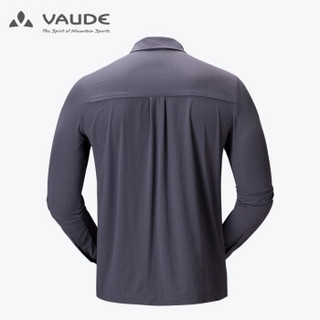 巍德(VAUDE)新品男款长袖衬衫户外运动透气速干T恤男长袖轻薄款速干衣男圆领弹力上衣 暗灰 XXL