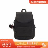 kipling 凯普林 男女款大容量帆布轻便双肩背新款书包双肩包|CAYENNE S 深黑色