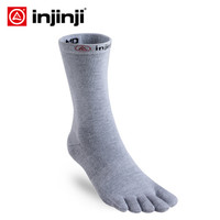 injinji 五指袜 长筒薄款里袜吸汗运动袜柔软四季袜中筒速干袜 袜中袜 浅灰色 S
