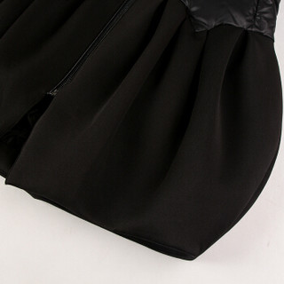 艾莱依新款修身灯笼裙摆羽绒服外套中长款ERAL6015D 炭石黑 S