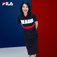 FILA（斐乐）Cross Over  系列官方 女子连衣裙 2019夏季新款（高圆圆同款）连帽短袖 传奇蓝-NV 165/84A/M