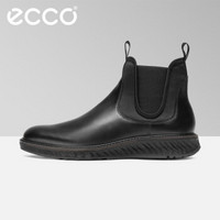 ECCO爱步2019冬季新款男士皮靴正装切尔西牛皮靴子 适动836714 黑色83671401001 42