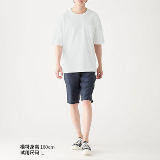 无印良品 MUJI 男式 新疆棉珠地网眼编织 短袖T恤 白色 S