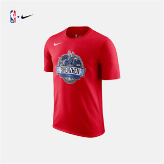 NBA 中国赛 深圳站 助威短袖T恤 篮球运动服饰CI0965-657 红色 M