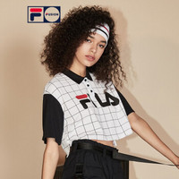 FILA  斐乐 FUSION系列 女子短袖POLO衫 2019夏季新款宽松高腰短上衣 标准白-WT(不可手洗） 170/88A/L