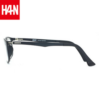 汉（HAN）近视眼镜超轻塑钢眼镜框架男女款 防辐射眼镜框可佩近视成品 4882 时尚哑黑 配1.67非球面防蓝光镜片(400-1000度)