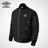 UMBRO茵宝男装秋冬新款棒球服休闲短款棉服保暖立领时尚运动外套 UI173AP2101-999黑色 3XL