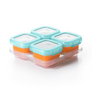 OXO奥秀 婴儿零食宝宝辅食盒冷藏密封加热 母婴用品食品冷冻储存盒 120ml*4个 蓝色 120ml*4个