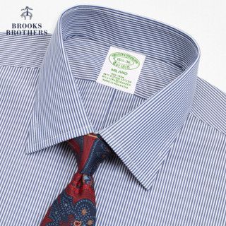 Brooks Brothers/布克兄弟19秋冬新品男士免烫府绸棉里襟修身衬衫 4002-蓝色 15/33