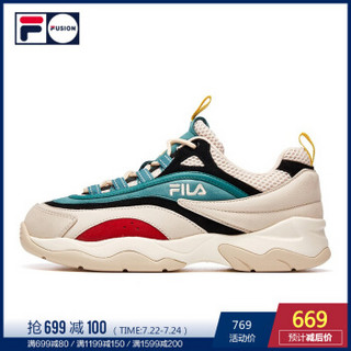 FILA FUSION斐乐 2019 FUSION系列RAY 老爹鞋女春季新款运动休闲鞋复古跑鞋女 微白/深丛绿A-SG 36