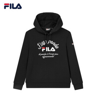 4FILA 斐乐官方 男子卫衣 2020春季新品时尚简约ins潮连帽卫衣男 正黑色-BK 175/96A/L