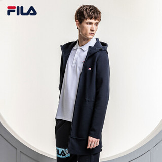 FILA 斐乐官方 男连帽外套 中长款风衣 2019 White Line系列 传奇蓝-NV 175/96A/L