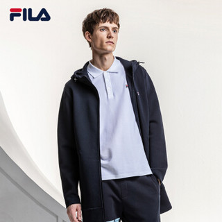 FILA 斐乐官方 男连帽外套 中长款风衣 2019 White Line系列 传奇蓝-NV 175/96A/L