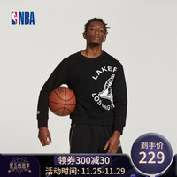 NBA秋冬新品 大logo系列 湖人队套头卫衣开衫外套运动服 上衣 帽衫 图片色 2XL