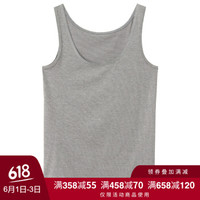 无印良品 無印良品 MUJI 女式 棉混保暖无袖衫 中灰色 L