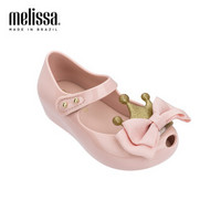 Melissa梅丽莎公主蝴蝶结小童鱼嘴魔术贴单鞋32801 粉色/米色 内长13.5cm