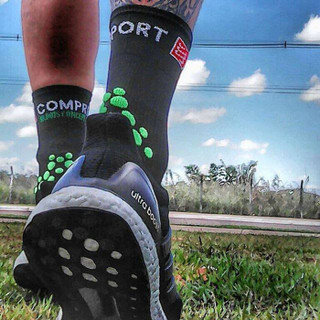 COMPRESSPORT 3D豆新款压缩运动越野跑步骑行低帮袜排汗透气 黑色 T2