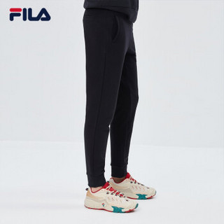 FILA 斐乐官方 女子针织长裤 2019冬季新款特色LOGO收口长裤女 传奇蓝-NV 170/70A/L