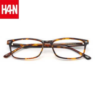 汉（HAN）时尚近视眼镜框架男女款 板材防蓝光辐射光学眼镜框架 4955 复古玳瑁 配1.67非球面防蓝光镜片(400-1000度)