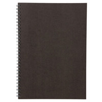无印良品 MUJI 植林木纸 不易透页双环笔记本 暗灰色 B5/48张/7mm横线