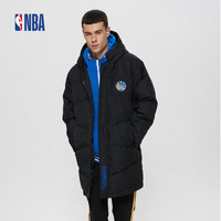 NBA 勇士队黑色长款运动羽绒服 XXL