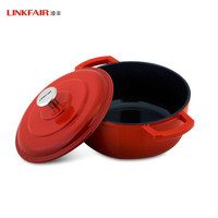 凌丰(LINKFAIR)珐琅锅铸铁汤锅炖锅搪瓷双耳焖烧锅家用不易粘锅电磁炉可适用 LFTG-FL22SD(22cm)