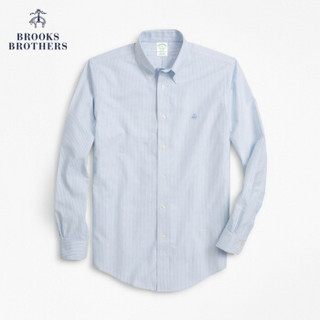 Brooks Brothers/布克兄弟男士修身免烫牛津纺休闲衬衫1000068991 4003-蓝色 L