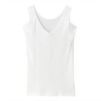 无印良品 無印良品 MUJI 女式 棉质凉爽 带吸汗衬垫 背心 白色 S