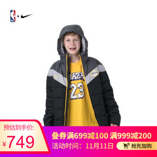 NBA 童装 湖人 中大童 秋冬款 保暖 NIKE 棉服 图片色 M