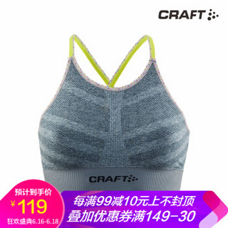 CRAFT/夸夫特 低强度舒适运动文胸 健身训练女士吊带无内衬文胸 BRA 混合灰/碎花 XL