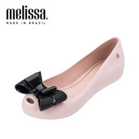 Melissa Ultragirl Sweet XV Ad 果冻鞋撞色蝴蝶结单鞋32521 粉色/黑色 35/36